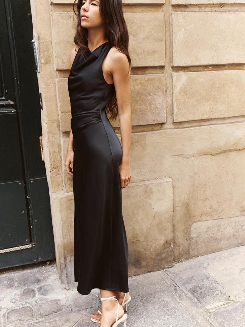 Zara Satin Effect Midi Dress